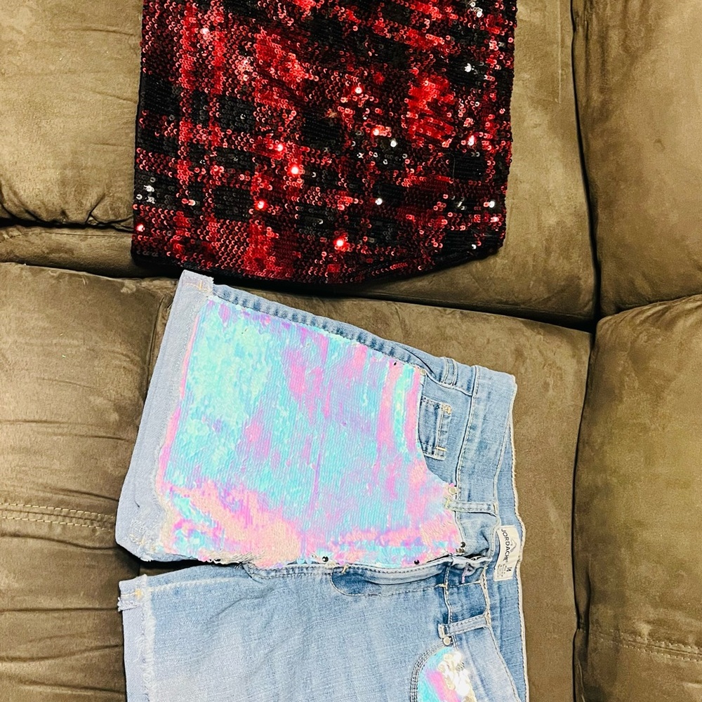 Ralph Lauren Black and Red Sequin Skirt
